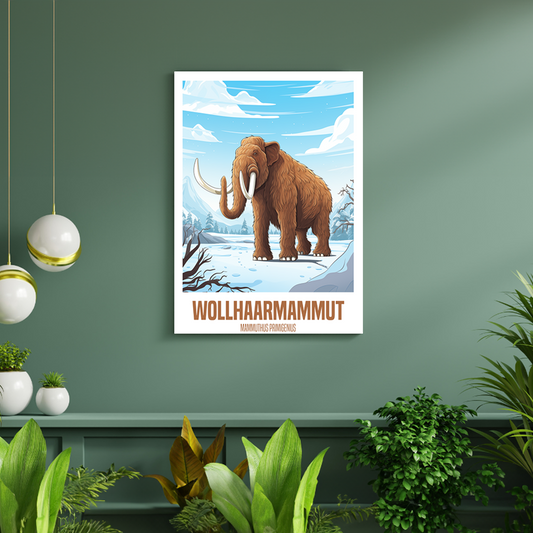 wandbilder-tiere-leinwand-poster-wollhaarmammut-DIN